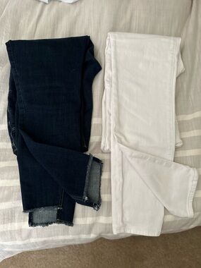 Maternity Denim White and Dark Blue Skinny Jeans